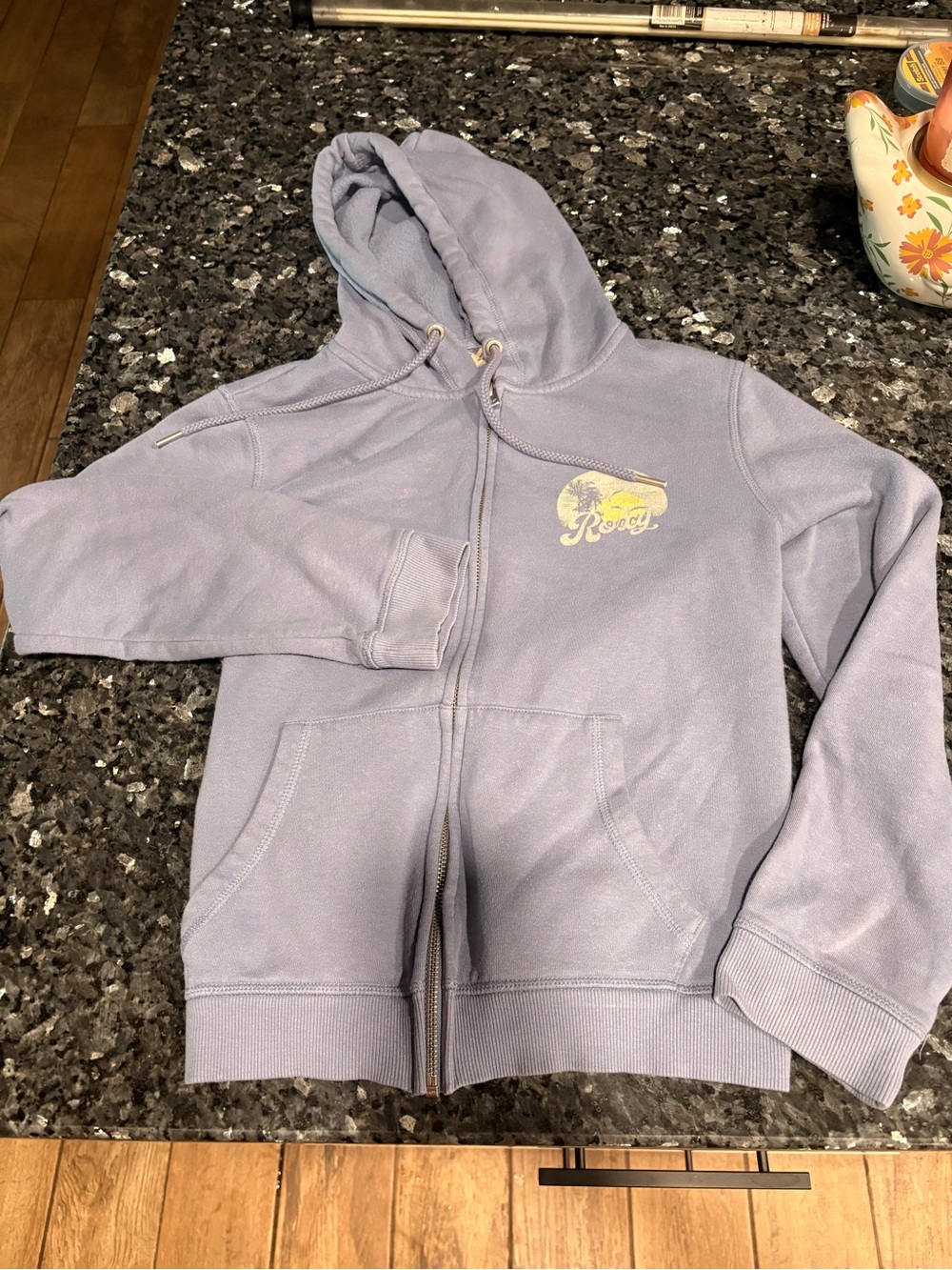 Roxy light blue Zip-Up Hoodie with Palm Logo on back